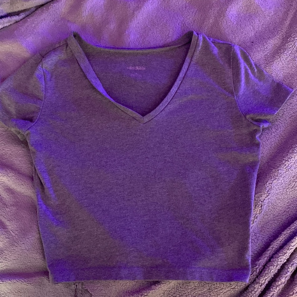 cropped gray v neck wild and fable tshirt- size small